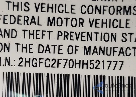 2017 Honda Civic Ex из США, поврежденный, VIN 2HGFC2F70HH521777